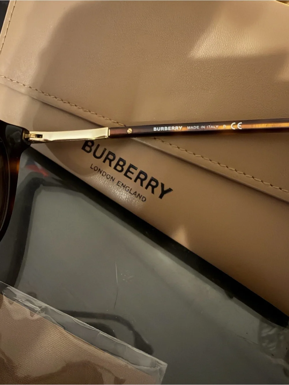 Burberry Brown Tortoiseshell Women's Sunglasses with Gold Accents